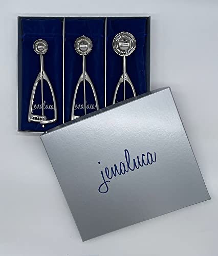 Jenaluca Cookie Scoop Set - Cookie Scoops For Baking - Professional Heavy Duty 18/8 Stainless Steel Cookie Scoop, Ice Cream Scooper, Melon Baller In 3 Versatile Sizes - Small Medium Large - Gift Box #TOP7