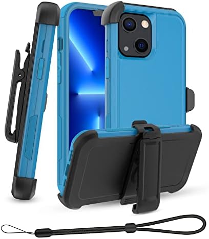 Unitedtime for iPhone 13 Magnetic Case with Belt-Clip Holster Compatible with MagSafe, Rugged Shockproof Military Protective Phone Cover Heavy Duty (Navy Blue)