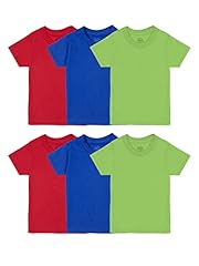 T Shirt - Toddler - 6 Pack - Blue/Green/Red
