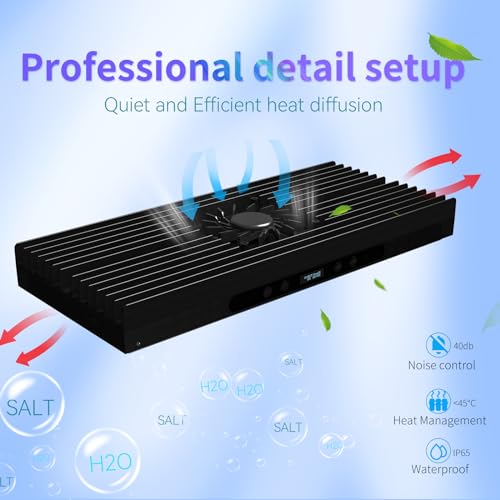 SMATFARM Aquarium Light- 140W Reef Light Wide Coverage Sunrise Sunset Moonlight Saltwater Lights for Coral with Master Slave Group Control & Timer & Screen