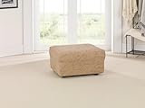 Waverly Stretch Pen Pal 1 Piece Ottoman Slipcover in Parchment