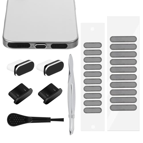 USB C Dust Plug, Type C Anti Dust Cover Protector Cap with Phone Speaker Cover for Phone 16/15 Series, Samsung Galaxy S23/S22/S21, All USB C Devices