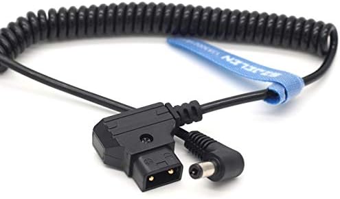 SZJELEN Anton Bauer Power Tap D-Tap to 12V DC2.5 Right Angle Power Coiled Cable for KiPRO LCD Monitor (DC Coiled Cable)
