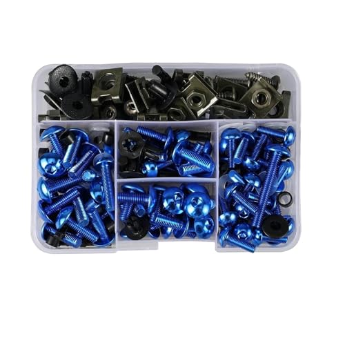 �l�W�t���i �l�W �i�b�g �A�N�Z�T���[ �ɓK������X�Y�L GSXR600 GSXR750 GSXR1000 GSX-R1000 �ɓK������͂�Ԃ� GSX1300R �p �I�[�g�o�C �E�B���h�X�N���[�� �t�F�A�����O �{���g �L�b�g(Blue)