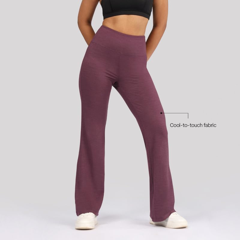Image of BlissClub AirMelt Flare Pants - Lite | Flared Silhouette | Back Pocket| Weightless Fabric | High Rise Waistband, Tall (for Women Above 5'5)