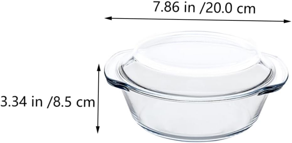 LIFKOME 1Pc Heat Resistant Transparent Glass Cooking Pot with Cover Borosilicate Stew Pot for Stove Microwave Oven Suitable for Soup Milk Instant Noodles and Food Preparation