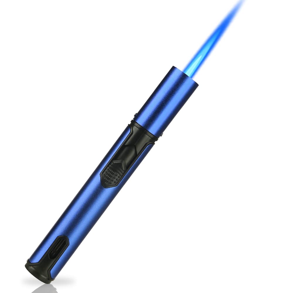PROMISE Torch Lighters Butane Lighters Refillable Single Jet Flame for Candle Grill BBQ Camping Blue