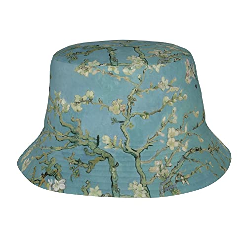 Unisex Van Gogh Almond Blossom Art Hat Summer Travel Bucket Beach Sun Hat #TOP10