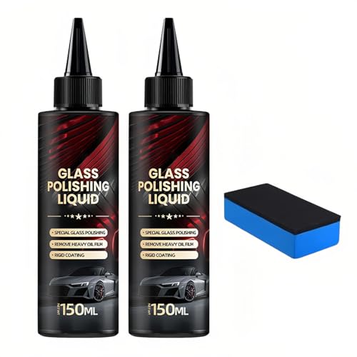150ML Nettoyant Vitre Voiture, Film Oléophobe Pour Vitres D'automobiles, Nettoyant Pour Pare-brise De Voiture, Nettoyant Spécial Vitres et Miroirs, Idéal Contre la Poussière et la Pluie (1, 2pcs)