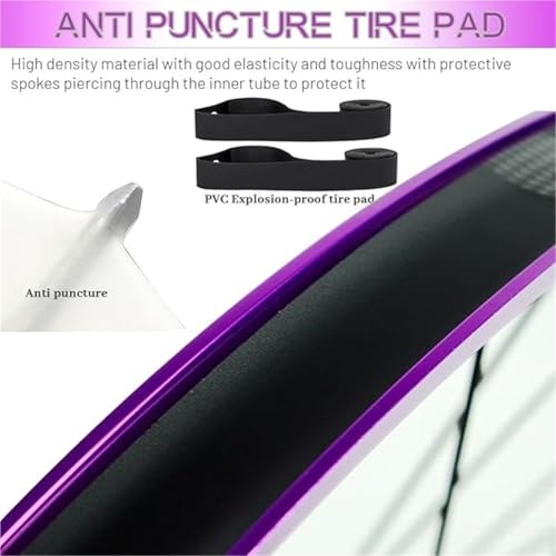 Roues de vélo 26 pouces violettes pour sorties nature et VTT - 6