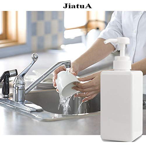 22oz / 650ml Empty Plastic Pump Bottles, Refillable Lotion Soap Dispenser Liquid Container for Kitchen or Bathroom Soaps Shampoo and Body Wash, 2 Pack White - Thumbnail 2