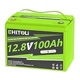 CHITOLI 12V 100Ah BCI Group 24 LiFePO4 Battery, Max. 15000 Deep Cycle Lithium...