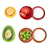 Fresh Pods for Food Storage - 4PCS Reusable Silicone Containers Keep Fruit Fresh - Avocado Saver for Tomatoes Lemons Apples strawberry Onions Garlic