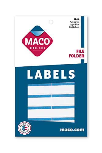 Maco Light Blue File Folder Labels, 9/16 X 3-7/16 Inches, 248 Per Box (Ff-L4) #TOP2