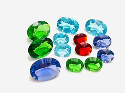 E10810P & P11014 Mt St Helens Helenite Oval Shape Sterling Silver Studs Earrings And Pendant (Blue) #TOP2