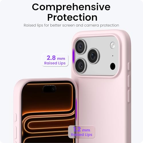 ORNARTO Compatible with iPhone 17 Pro Case 6.3", Slim Liquid Silicone 4 Layers Full Covered Soft Gel Rubber Shockproof Cover, Protective Phone Case for iPhone 17 Pro-Chalk Pink by ORNARTO - Used condition - Image 4
