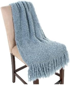 Camelot 88% Acrylic Boucle Throw with Fringe Mist
