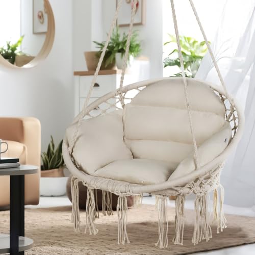 Silla colgante exterior e interior con cojín cómodo para terraza jardín y hogar 6
