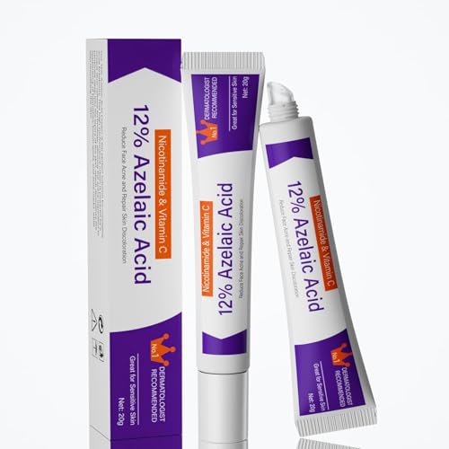 3 Pièces 12% Crème d'Acide Azélaïnique, Illumine Le Teint, Hydrate en Profondeur, Douce Combat L'acné, Boutons, Rosacée, Sérum à l'acide azélaïque, Convient à Différents Types de Peau