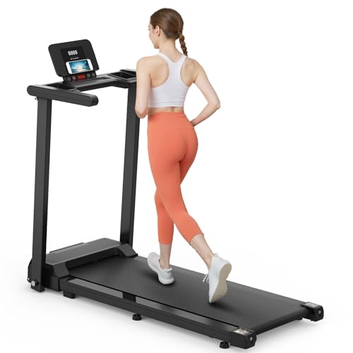 Image of ACAGALA Folding Treadmill with Handles 2.5HP Foldable Treadmill with LED Display 300 LBS Capacity Running Machine for Home Small Spaces