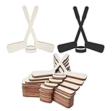 Hockey Stick Shape Wooden Tag Hanging Wood Cutout Slices Wooden Present Tags with Twine for Sports Themed Locker Room Door Hanger Holiday Wedding Birthday Party Decoration 10 Pcs