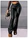 WDIRARA Women's Faux Leather Flare Pants High Waisted Stretchy Bootcut Trousers Black Large