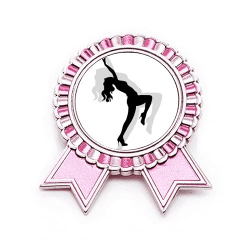 Broche rose Hot Beautiful Woman Dancing M en métal pour masquer un accroc ou personnaliser