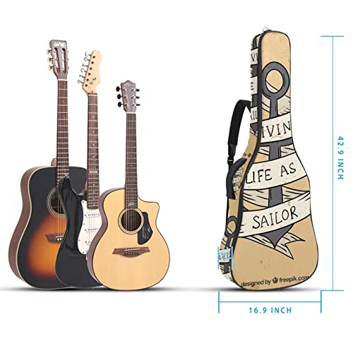 Anchor and Slogan Housse rembourrée imperméable Oxford pour guitare avec bandoulière réglable - Les Beatles, Paul McCartney, John Lennon, RIngo Starr, George Harrison Anchor and Slogan Housse rembourrée imperméable Oxford pour guitare avec bandoulière réglable – Image 6