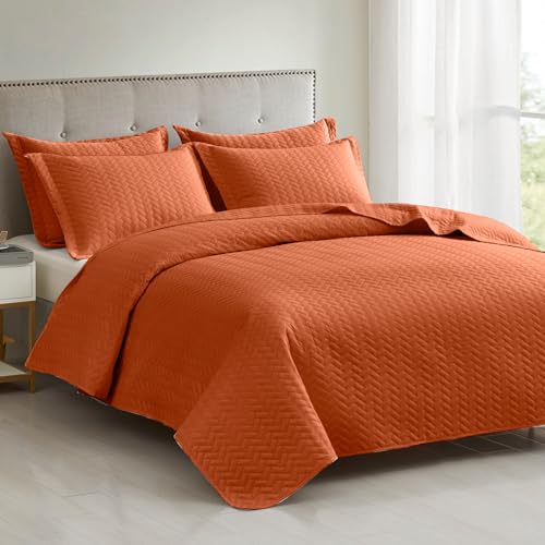 Maple&Stone Brunt Orange Quilt Set Twin/Twin XL, Extra Long Bedspread by Maple&Stone - Used condition - Image 3