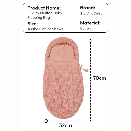 Image of StarAndDaisy Baby Sleeping Bag for Newborn Boy & Girl /Baby Bedding Set for Newborn /Organic Premium Cotton and Comfortable for 0-12 Months /Foldable & Washable Cotton Design -Lemon