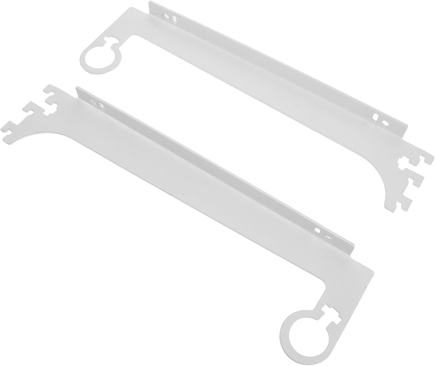 2pcs White Metal Closet Rod Brackets for Wardrobe Rod Support, Adjustable Shelf Supports with Easy Installation and Space Optimization for Wall Mounted Storage Systems