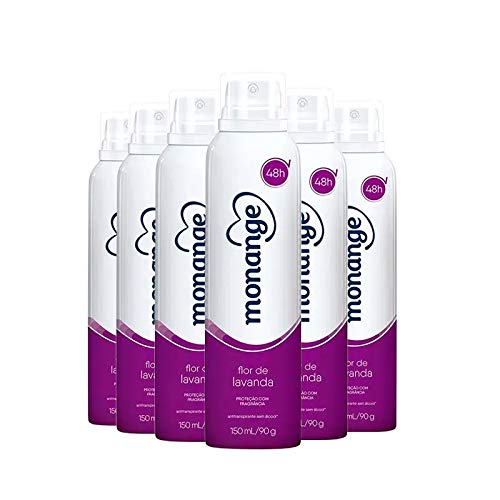 Kit Desodorante Aerosol Monange Flor De Lavanda 90g - 6 Unidades
