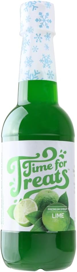 Time For Treats Flavored Syrup 16.9 Fluid Ounce Bottle for Snow Cones, Homemade Sodas, Cocktails, Coffee, Baking and More (Lime)