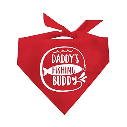 Daddy's Fishing Buddy Fisherman Triangle Dog Bandana (Assorted Colors)
