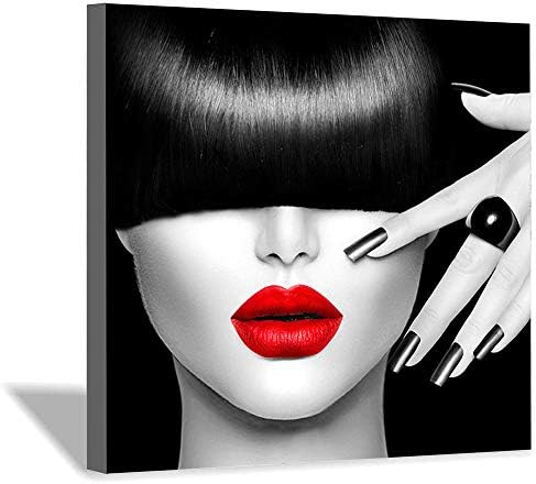 Fashion Modern Canvas Painting Girl Lips Red Posters and Prints Wall ...