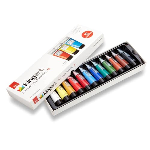KINGART Acrylic Paint, 22ml Tubes, Set of 12