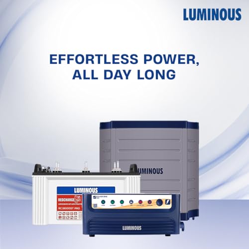 Luminous Inverter & Battery Combo for Home, Office & Shops | Power Sine 1100 Pure Sine Wave Inverter 900VA/12V + RC18000ST PRO 150Ah Short Tubular Battery with Trolley view 2