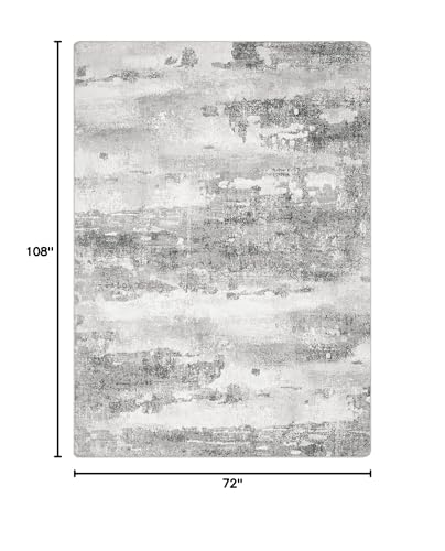 Area Rugs 6x9 for Living Room Bedroom Machine Washable Large Gray Area Rug Abstract Soft Throw Rug, Indoor Floor Cover, Lightweight Non Slip Backing Thin Rug