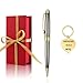 Yastar Personalized Ballpoint Pen with Custom Keychain, Stainless Steel Fancy Pens Engraved with Your Name Logo or Message, Phone Number Black ink Perfect for Souvenir Gift, Colleague, Friends