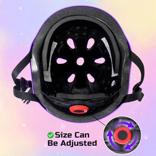 Nattork Kids Helmet Protective Gear, Removable Liner for Multi-Sports Skateboard, Skates, Bike, Scooter Purple Age 4-8