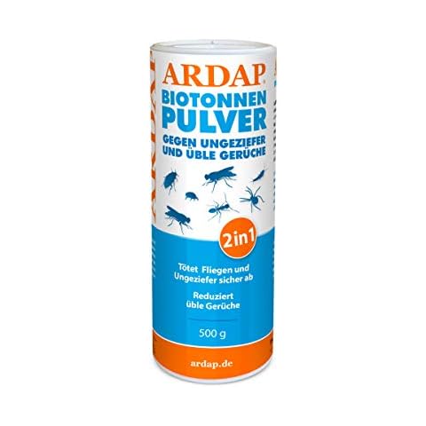 ARDAP Biotonnen-Pulver 500g - Gegen Fliegen, Maden, Ungeziefer & üble Gerüche - Entzieht Feuchtigkeit & verhindert Schimmel Cover