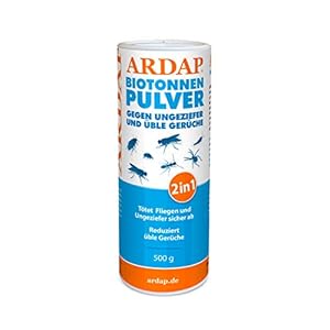 ARDAP Biotonnen-Pulver 500g – Gegen Fliegen, Maden, Ungeziefer & üble Gerüche – Entzieht Feuchtigkeit & verhindert Schimmel