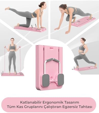 Pilates Aleti – Zamanlayıcılı, Direnç Bantlı Çok Amaçlı Egzersiz Tahtası Telefon Tutacaklı - Görsel 4