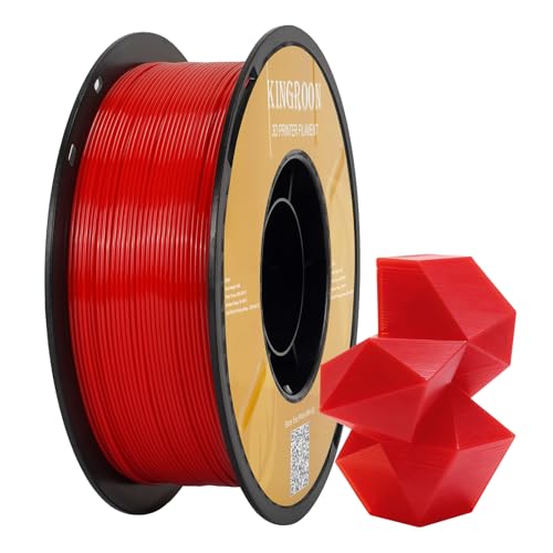 Kingroon High Speed PETG 3D Printer Filament 1.75mm, 3D Printer Rapid Filament for 30-600mm/s Hyper Printing Filament, Dimensional Accuracy +/- 0.03 mm, 1kg Plastic Spool(2.2lbs) (Red)