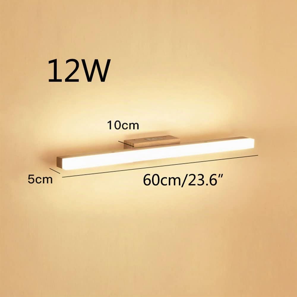 Luz Neutra 4000K Lámpara De Pared Para Espejo De Maquillaje - Aplique Interior De Baño - Iluminación De Montaje En Madera Maciza