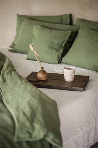Leinen Bettwäsche Set aus 100% Naturleinen in Grün