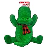 KONG Christmas Holiday Cozie Jumbo - for Extra Large Dog Breeds - Soft, Plush Dog Toy with Squeaker (Alligator)