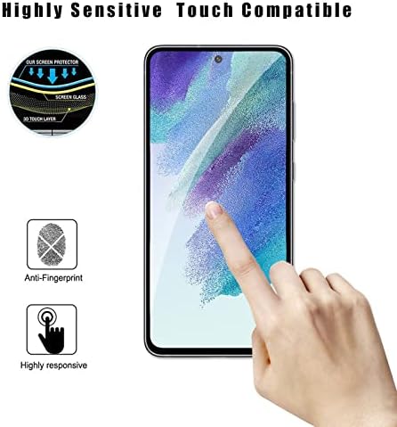 GiiYoon 3 PACK Screen Protector for Samsung Galaxy S21 FE 5G Tempered Glass [Easy Installation] [Round Edge] [Scratch Resistant] [9H Hardness] [Bubble Free] Protective Film