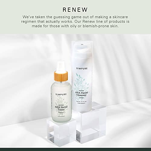 Simpure Clean Skincare Renew Aha Gel Facial Cleanser For Oily, Combination & Normal Skin, 5.1 Fl Oz (Cleansing Mitt Included) #TOP5