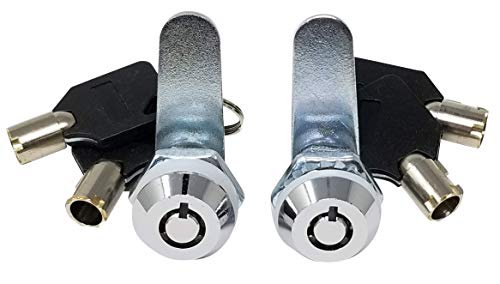 Admiral Locks Tubular Cam Lock, Keyed Alike, Retaining Key (Chrome Pack of 2, 5/8